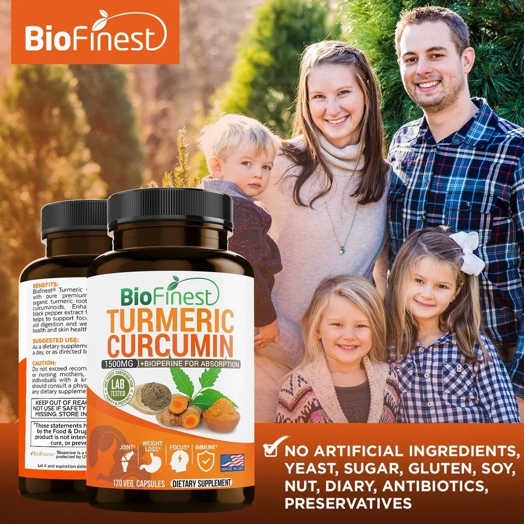 Biofinest Curcumin 1500 Mg 95% Curcumin - Fast Absorption Black Pepper Joint Heart Immune Supplement (120 Capsules) Biofinest Curcumin 1500 Mg 95% Curcumin - Fast Absorption Black Pepper Joint Heart Immune Supplement (120 Capsules)