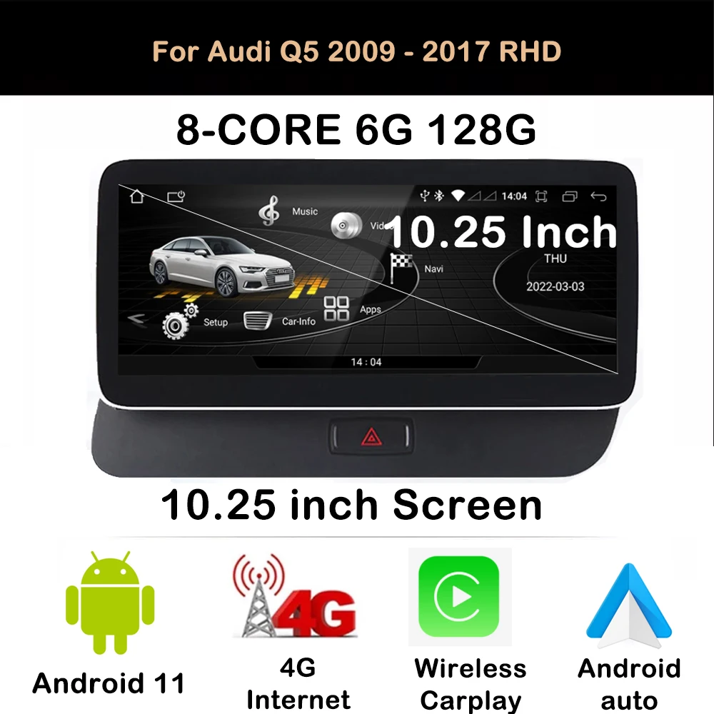 10,25 дюймов для Audi Q5 2009 - 2017 RHD CARPLAY Авто Android 11 автомобильное стерео радио авто Pantalla мультимедийный плеер GPS навигация
10,25 дюймов для Audi Q5 2009 - 2017 RHD CARPLAY Авто Android 11 автомобильное стерео радио авто Pantalla мультимедийный плеер GPS навигация