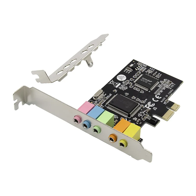 

CMI8738 5.1/6CH PCI-E X1 3D Stereo Surround Sound Effect Home Entertainment Audio and Video Sound Card