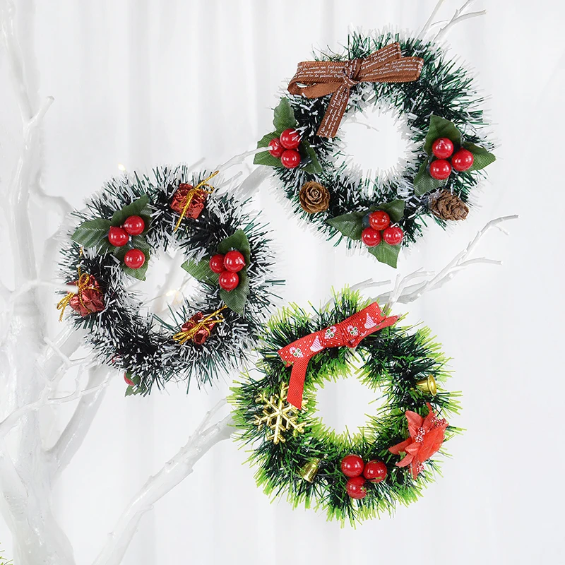 

Christmas Wreath Decoration Artificial Pinecone Berry Garland Xmas Tree Hanging Pendants Home 2024 New Year Christmas Ornaments