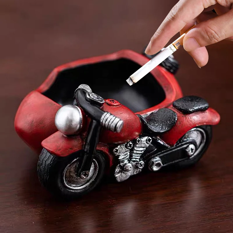 

Retro Motorcycle Anti Fly Ash Ashtray Creative and Personalized Trend Home Living Room Office Ins Style Advanced Sense