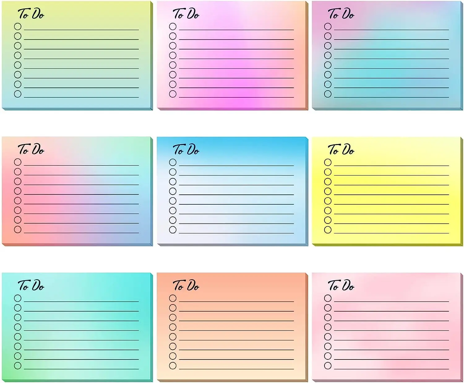 450 Sheets To Do List Sticky Notes Gradient Lined Sticky Notes Self Stick Note Pads Adhesive Memo Pad Studying Office Supplies
450 Sheets To Do List Sticky Notes Gradient Lined Sticky Notes Self Stick Note Pads Adhesive Memo Pad Studying Office Supplies