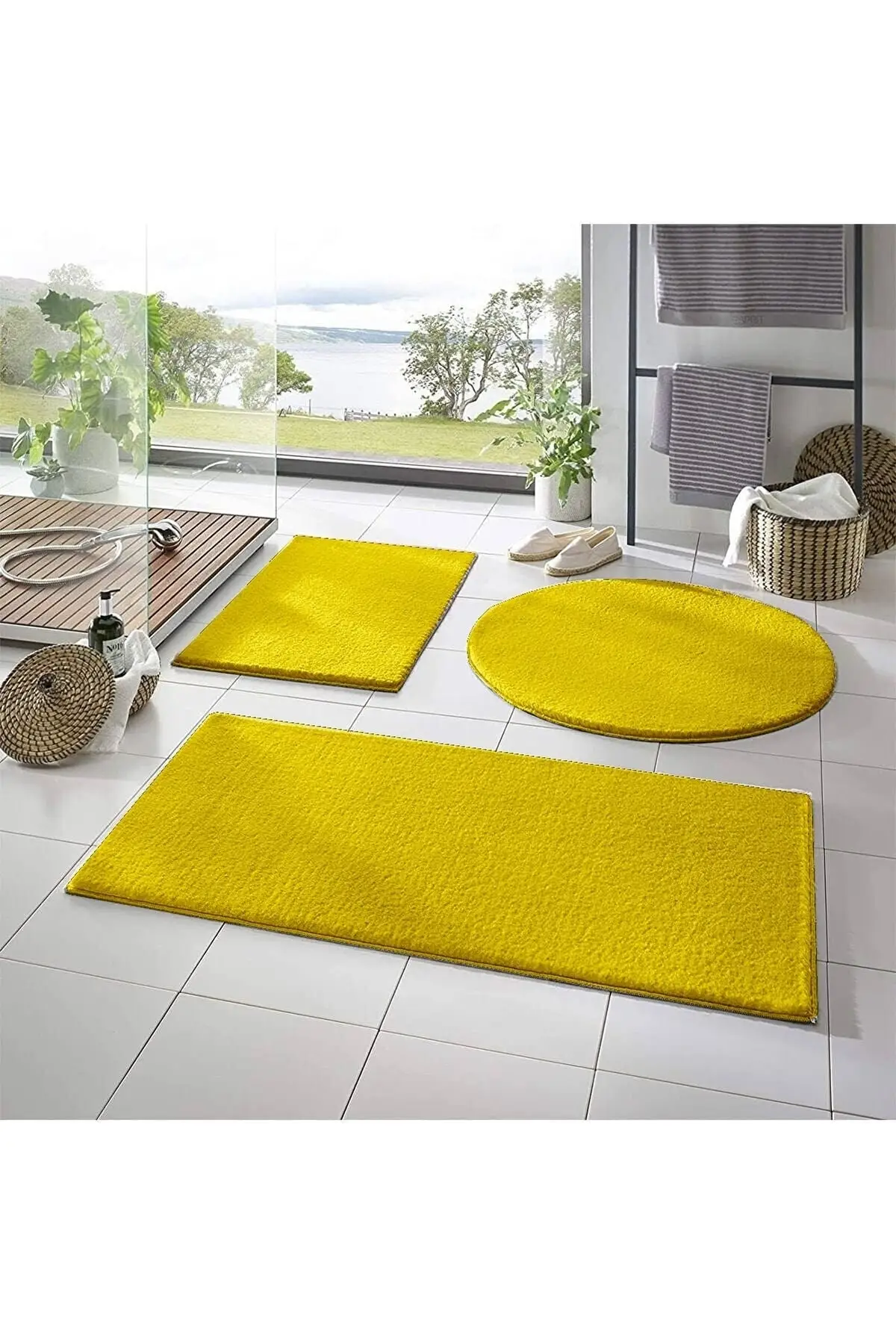 Sarar Post 3 Bath Carpet (60x100, 40x60, 60x60 Round) Plush Carpet Toilet Set Gold Polypropylene 70x100 Non-slip
Sarar Post 3 Bath Carpet (60x100, 40x60, 60x60 Round) Plush Carpet Toilet Set Gold Polypropylene 70x100 Non-slip