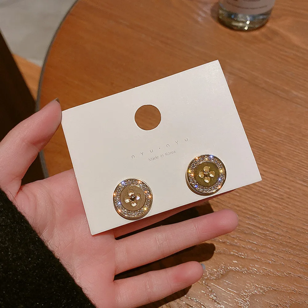 Fashion Korean Stud Earrings For Women Vintage Pearl Dangle Drop Gold