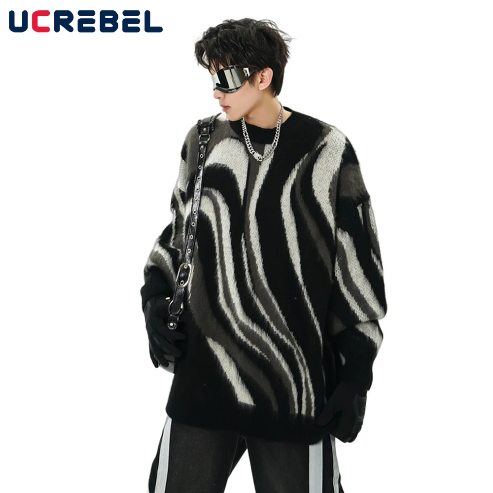 Contrast Plush Streetwear Sweater Mens Winter Loose Long Sleeve Crew Neck Knitted Pullover Men
Contrast Plush Streetwear Sweater Mens Winter Loose Long Sleeve Crew Neck Knitted Pullover Men