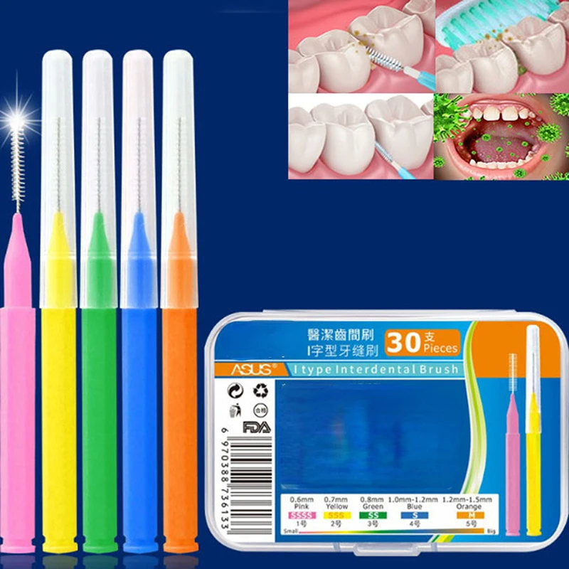 

30Pcs Interdental Brushes Health Care Tooth Escova Interdental Cleaners Orthodontic Dental Teeth Brush Oral Hygiene Tool