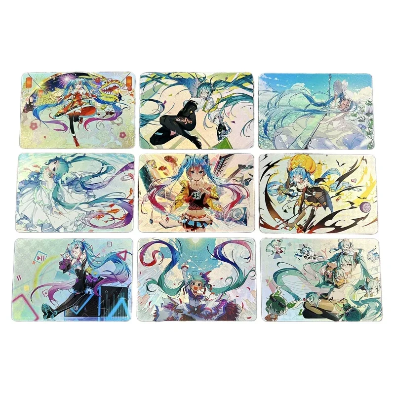 

9pcs/set Hatsune Miku Flash Card ACG Kawaii Girl Animation Characters Refraction Anime Classics Game Collection Cards Toy Gift