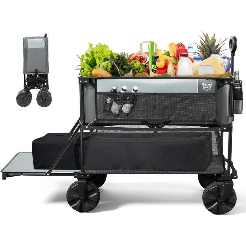 TIMBER RIDGE Folding Double Decker Wagon, Heavy Duty Collapsible Wagon Cart with 54" Lower Decker, All-Terrain Big Wheels
TIMBER RIDGE Folding Double Decker Wagon, Heavy Duty Collapsible Wagon Cart with 54" Lower Decker, All-Terrain Big Wheels