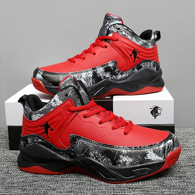 

Новые красные детские спортивные баскетбольные кроссовки jordan обувь для мальчиков кожаные прочные кроссовки для бега