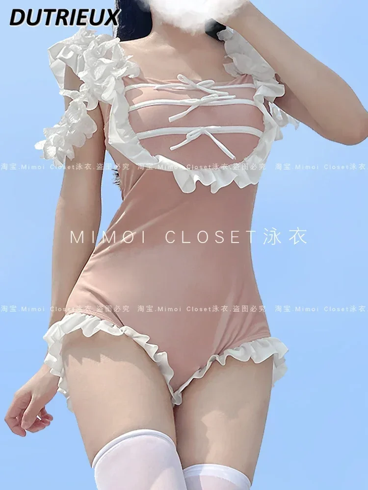 Summer Seaside Pink New One-Piece Swimsuit Japanese Girl Pure Desire Wind Off-Shoulder Hot Spring Bathing Swim Suit for Women
Summer Seaside Pink New One-Piece Swimsuit Japanese Girl Pure Desire Wind Off-Shoulder Hot Spring Bathing Swim Suit for Women
