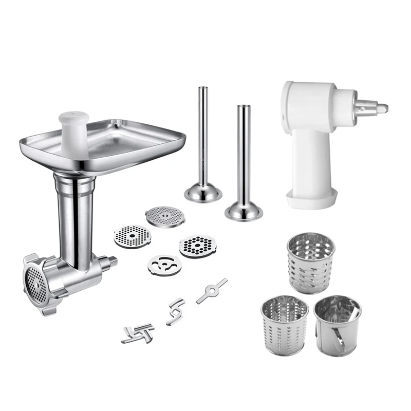 

Food Grinder Attachment Meat Grinder Attachment Slicer And Shredder Meat Stuffer Kit For Kitchenaid Stand Mixer Accessories