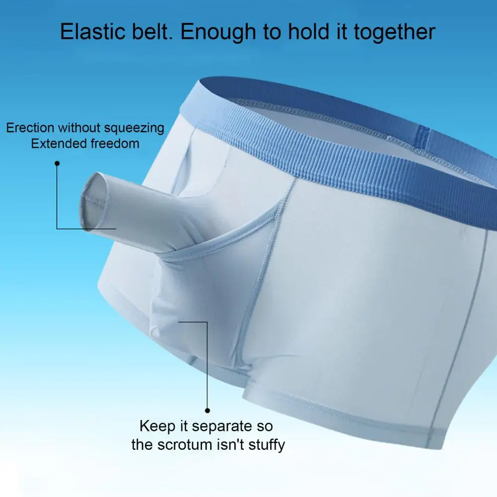 

Elephant Nose Boxers High Elasticity Men's Cotton Boxers with Elephant Nose U Convex Design for Quick Dry Anti-septic