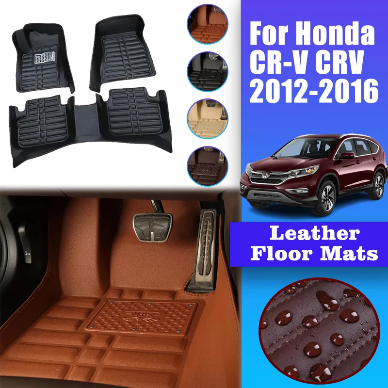 

LHD Car Mats Leather For Honda CR-V 2012-2016 CRV 4 RM RE EX 2013 2014 Floor Mat Interior Spare Replacement Part Car accessories