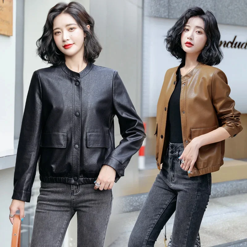 Autumn 2023 New Leather Jacket Women's Short Motorcycle Small Loose Large Size Genuine Trend 
Autumn 2023 New Leather Jacket Women's Short Motorcycle Small Loose Large Size Genuine Trend