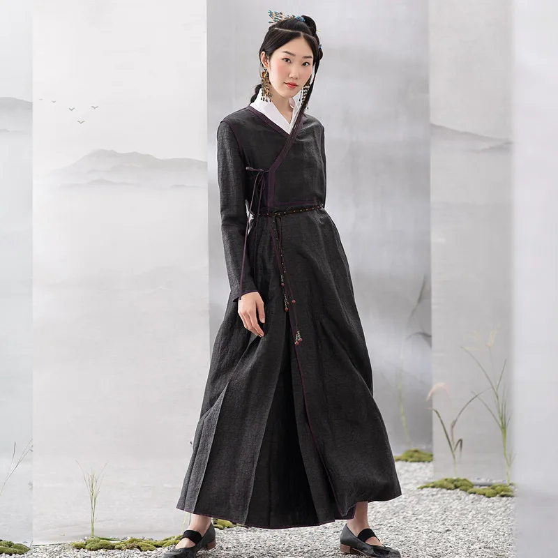 A Life On The Left Women Gambiered Guangdong Gauze Dress Long Sleeves Cross Breasted V-neck Detachable Belt Traditional Skirt
A Life On The Left Women Gambiered Guangdong Gauze Dress Long Sleeves Cross Breasted V-neck Detachable Belt Traditional Skirt