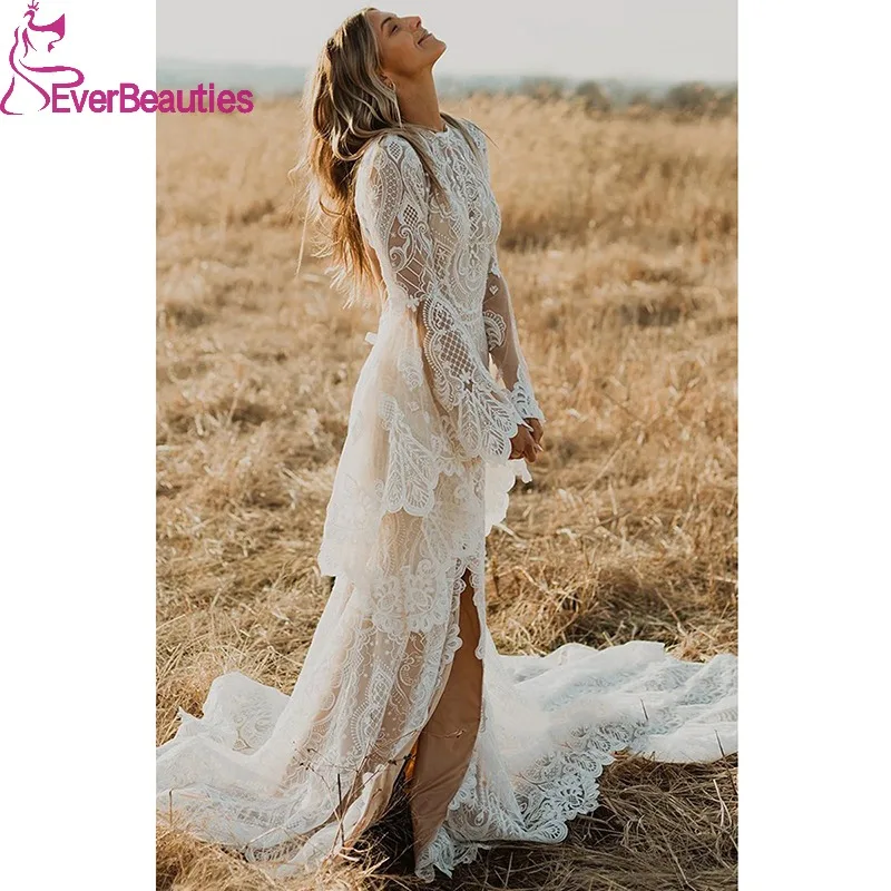Boho Wedding Dresses for Bride Bohemian Vestidos Elegantes Para Mujer Lace Robe De Mariée Long Sleeves Beach Wedding Gowns
Boho Wedding Dresses for Bride Bohemian Vestidos Elegantes Para Mujer Lace Robe De Mariée Long Sleeves Beach Wedding Gowns