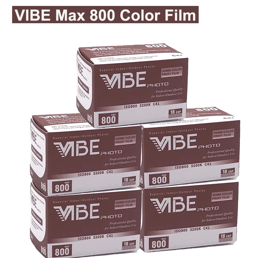 1-10Rolls VIBE Max 800 Color Film 135 Negative18EXP/Roll For VIBE 501F/ Ektar H35 / Vintage Retro M35 Camera 35mm Film
1-10Rolls VIBE Max 800 Color Film 135 Negative18EXP/Roll For VIBE 501F/ Ektar H35 / Vintage Retro M35 Camera 35mm Film