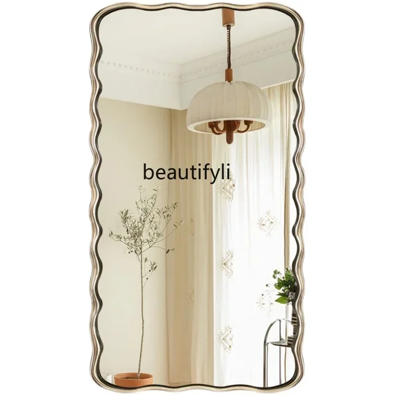 

LBX European-Style Full-Length Mirror Simple Floor Mirror Wave Hanging Cloakroom Dressing Mirror