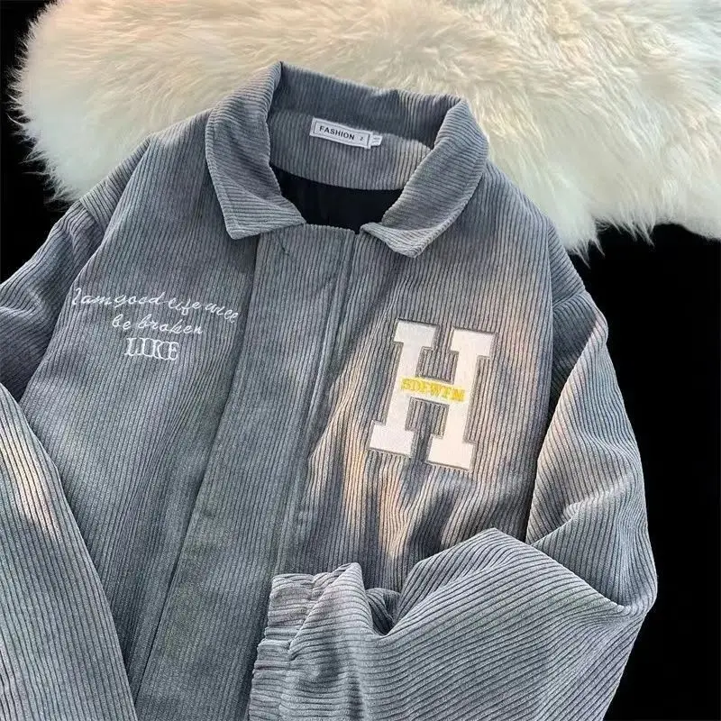 New corduroy letter embroidered jacket men Korean style casual all match jacket loose top trend zip up hoodie sweatshirt clothes
New corduroy letter embroidered jacket men Korean style casual all match jacket loose top trend zip up hoodie sweatshirt clothes