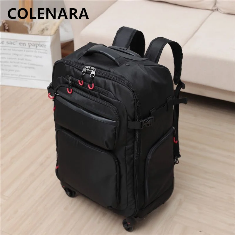 

COLENARA 18"20"22 Inch Luggage Multifunctional Shoulder Bag Oxford Cloth Trolley Case Lightweight Boarding Box Rolling Suitcase