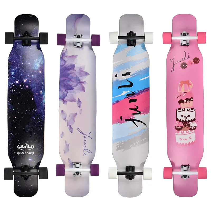 Junli Long Board Brush Street Professional Dance Board Skateboard Girls Adult Highway Long Dance Board Four Wheels Double Warp
Junli Long Board Brush Street Professional Dance Board Skateboard Girls Adult Highway Long Dance Board Four Wheels Double Warp