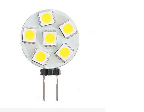 

10pcs/lot SMD 5050 G4 6 leds LED Light Round Board Bulb 1W 12V DC White