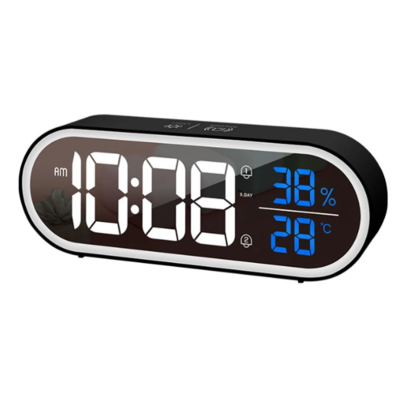 LED Digital Alarm Clock Snooze Temperature Humidity Display USB Desk Strip Mirror Clock For Living Room Decoration
LED Digital Alarm Clock Snooze Temperature Humidity Display USB Desk Strip Mirror Clock For Living Room Decoration