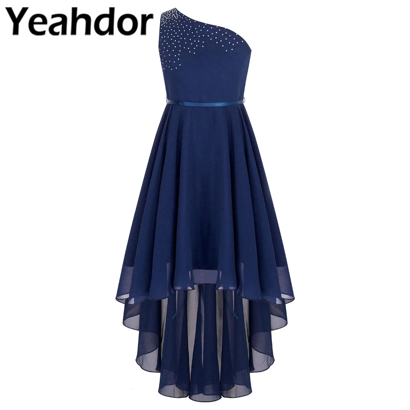 Kids Shiny Rhinestone Wedding Party Dress Girls Princess Dress One-Shoulder Sleeveless High-Low Chiffon Hem Formal Dress
Kids Shiny Rhinestone Wedding Party Dress Girls Princess Dress One-Shoulder Sleeveless High-Low Chiffon Hem Formal Dress