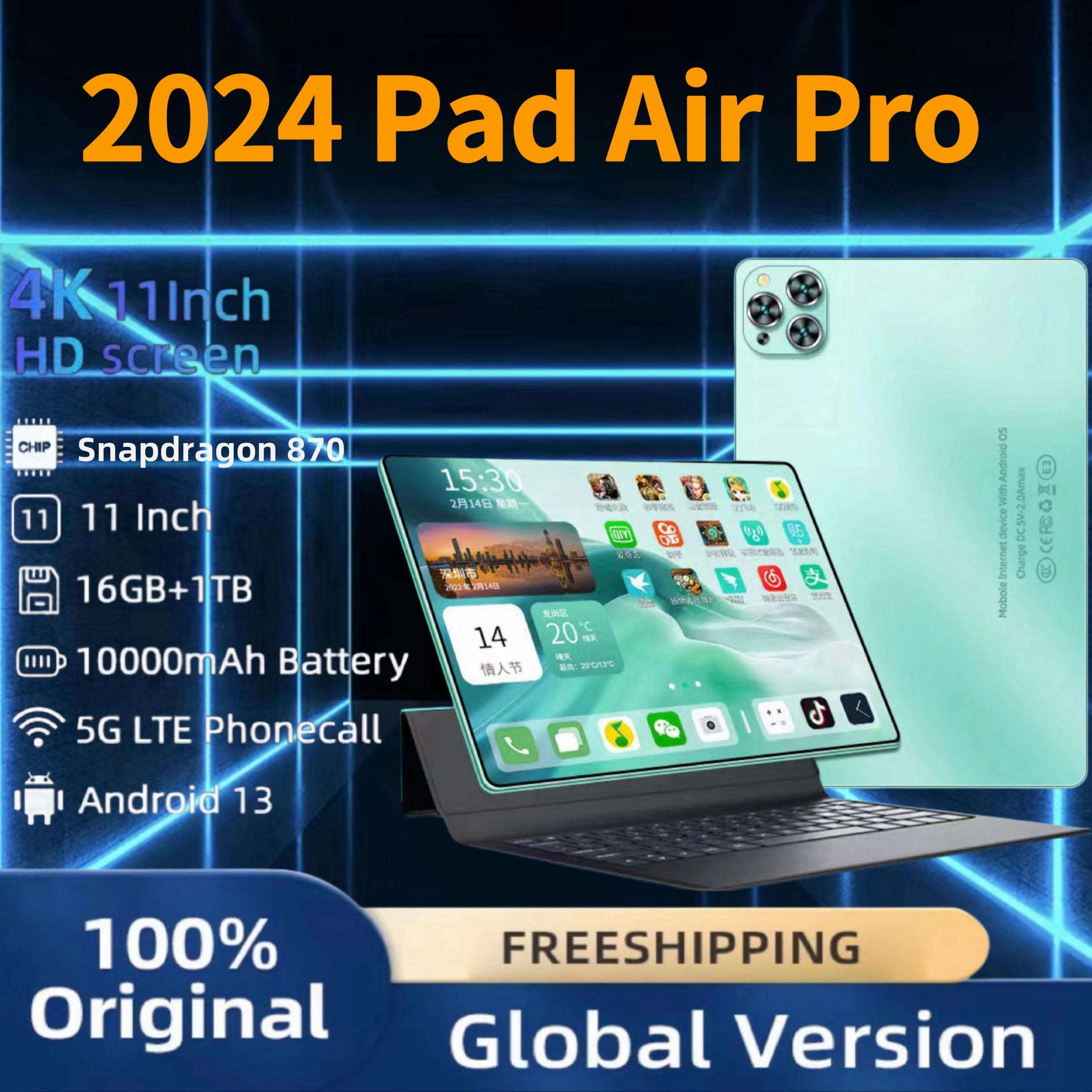Новейший планшет Nieuwe wereldy, Android, Ipad Air Pro, 11 дюймов, Hd, Snapdragon 870, планшетный ПК, телефон с двумя Sim-картами, Wi-Fi, Google Play
Новейший планшет Nieuwe wereldy, Android, Ipad Air Pro, 11 дюймов, Hd, Snapdragon 870, планшетный ПК, телефон с двумя Sim-картами, Wi-Fi, Google Play