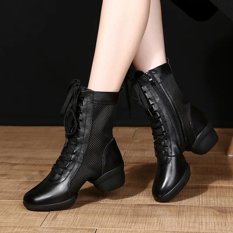 

Woman Dance Boots Women's Jazz Modern Dance Shoes Soft Bottom Sailor Ladies Square Dancing Shoe Sports Boots Girl Leather Shoes