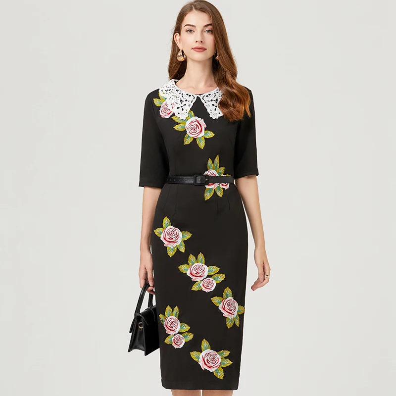JAMERARY Summer Designer Floral Sheath Bodycon Midi Long Prom Dress Women White Lace Peter Pan Collar Short Sleeve Vestidos
JAMERARY Summer Designer Floral Sheath Bodycon Midi Long Prom Dress Women White Lace Peter Pan Collar Short Sleeve Vestidos