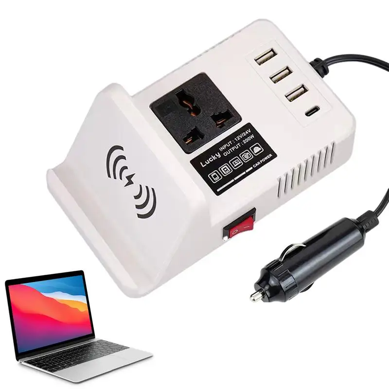 

Car Inverter 200W Car Adapter Voltage Converter Car Plug Converter Car Charger Automotive Inverter 3 Fast Charging USB Ports