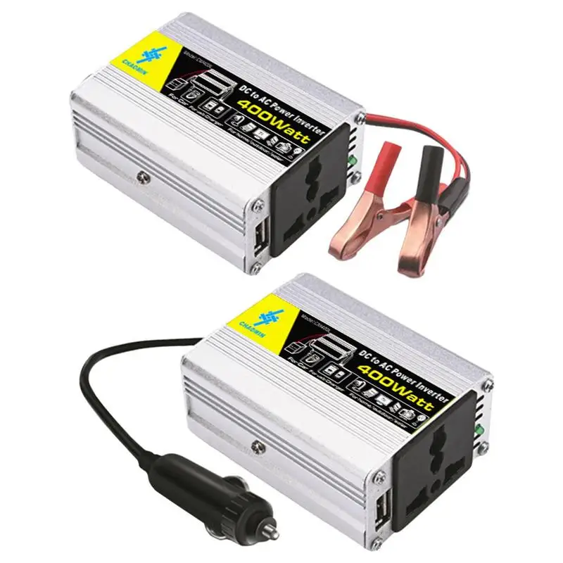 Pure Sine Waves Inverter 400W 12V DC To 220V AC Solar Inverter With 2 Battery Clips For Truck Portable Power Voltage Converter
Pure Sine Waves Inverter 400W 12V DC To 220V AC Solar Inverter With 2 Battery Clips For Truck Portable Power Voltage Converter