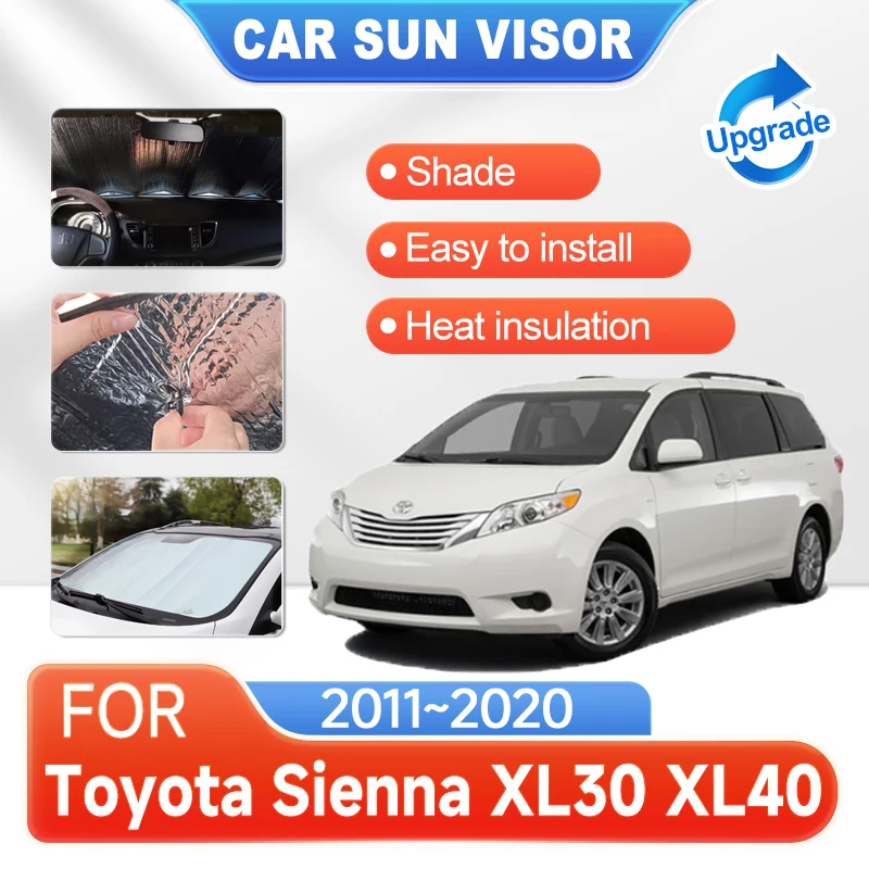 

Car Full Coverage Sunshade For Toyota Sienna XL30 XL40 2011-2020 Car Sun Visor Shaby Windshield Side Window Auto Car Accessories