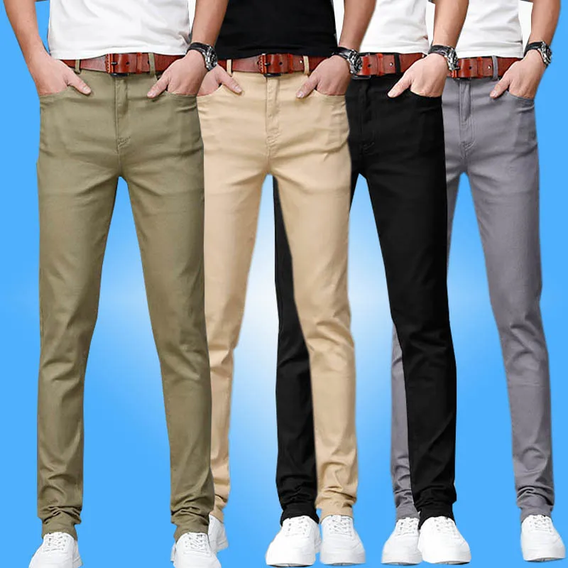 Four Seasons Daily Cotton Pencil Denim Pants For Men Trousers Elasticity Solid Color Long Casual Skinny Jeans Black Khaki
Four Seasons Daily Cotton Pencil Denim Pants For Men Trousers Elasticity Solid Color Long Casual Skinny Jeans Black Khaki