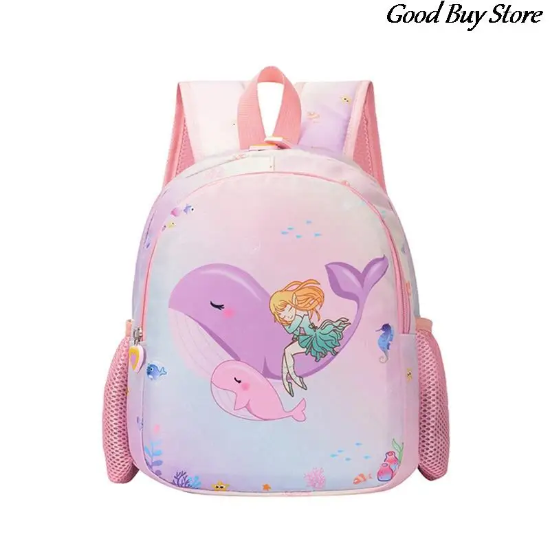 

Kindergarten School Bag Children Large Capacity Backpacks Unicorn Cat Dolphin Pattern Backpack Cartoon Kids Shoulder Purse