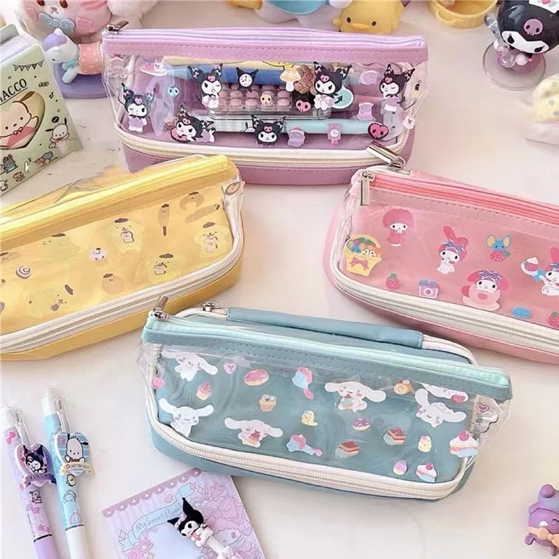 Kawaii Sanrio Anime Pencil Box Cute Pompompurin Cinnamoroll Kuromi Transparent Pencil Case Originality Children Gifts
Kawaii Sanrio Anime Pencil Box Cute Pompompurin Cinnamoroll Kuromi Transparent Pencil Case Originality Children Gifts
