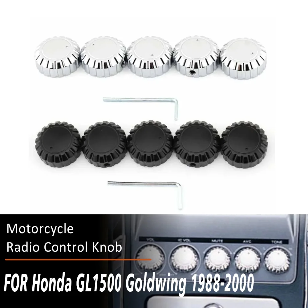 

5 PCS Radio Stereo Volume Control Knob Replacement For Honda Goldwing GL1500 GL 1500 1988-2000