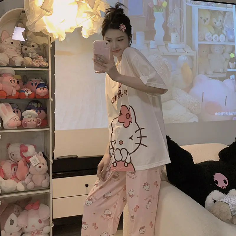 Sanrio Hello Kitty Cartoon Cute Pajamas Summer The New Japanese Short Sleeves Trousers Loose Cool Can Be Worn Outside Tracksuit
Sanrio Hello Kitty Cartoon Cute Pajamas Summer The New Japanese Short Sleeves Trousers Loose Cool Can Be Worn Outside Tracksuit