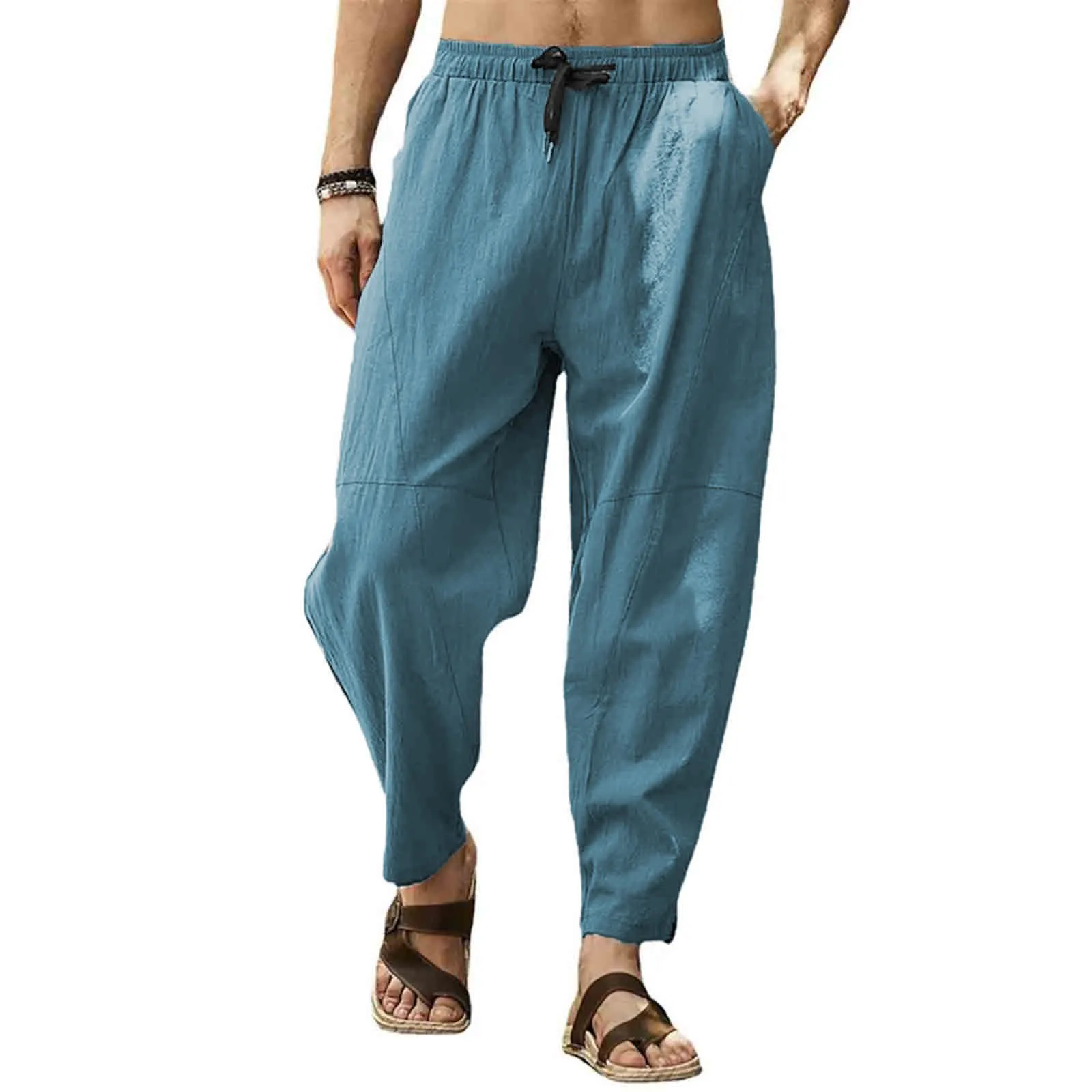 Mens Cotton Linen Pants Solid Color Elastic Waist Trousers Loose Outdoor Sports Harem Pants Gym Jogging Trendy Trouser Pantalone
Mens Cotton Linen Pants Solid Color Elastic Waist Trousers Loose Outdoor Sports Harem Pants Gym Jogging Trendy Trouser Pantalone