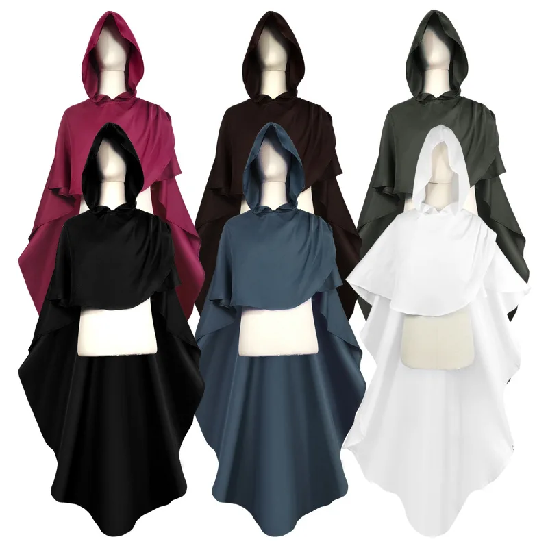 

Adult Children's Halloween Hooded Cloak Horror Demon Vampire Death Role Playing Costume Mysterious Wizard Performance Cape
