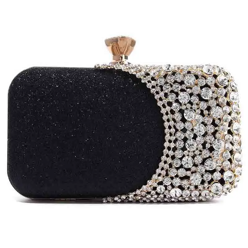 

Sparkly Rhinestone Jewelry Evening Handbags Women Sequined Diamond Banquet Glitter Clutch Purse Shoulder Chain Messenger Bags