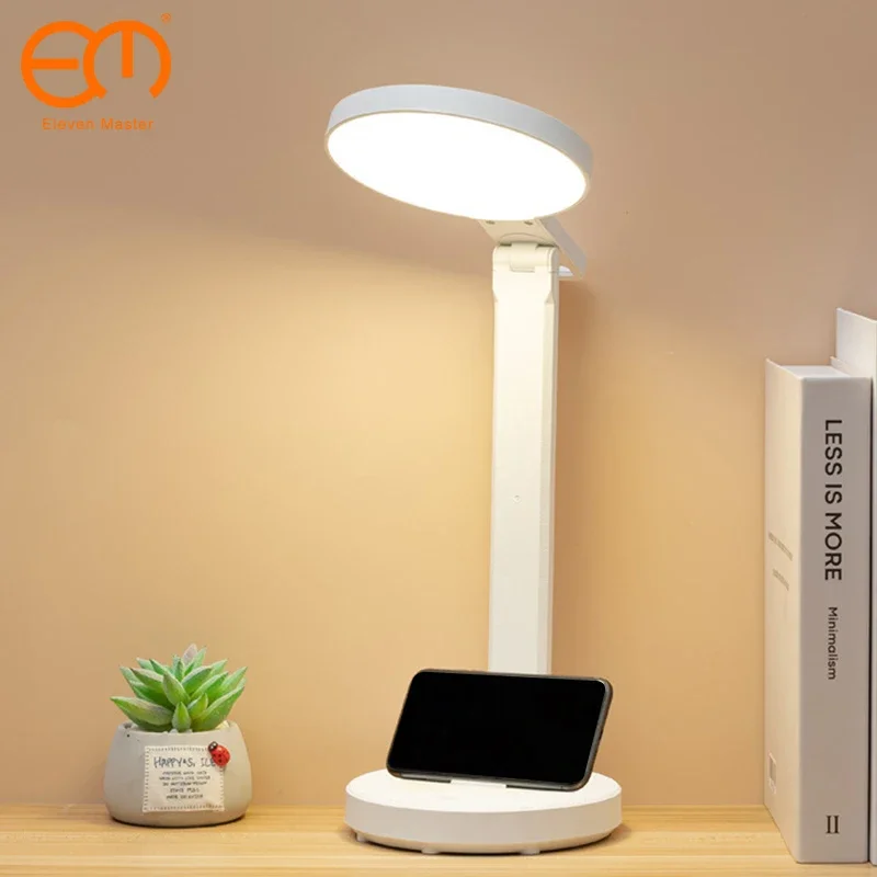 

LED Desk Lamp Foldable Three-speed Touch Dimming Table Lamp USB Rechargeable DC5V Beside Reading Night Light Lamp Eye Protection