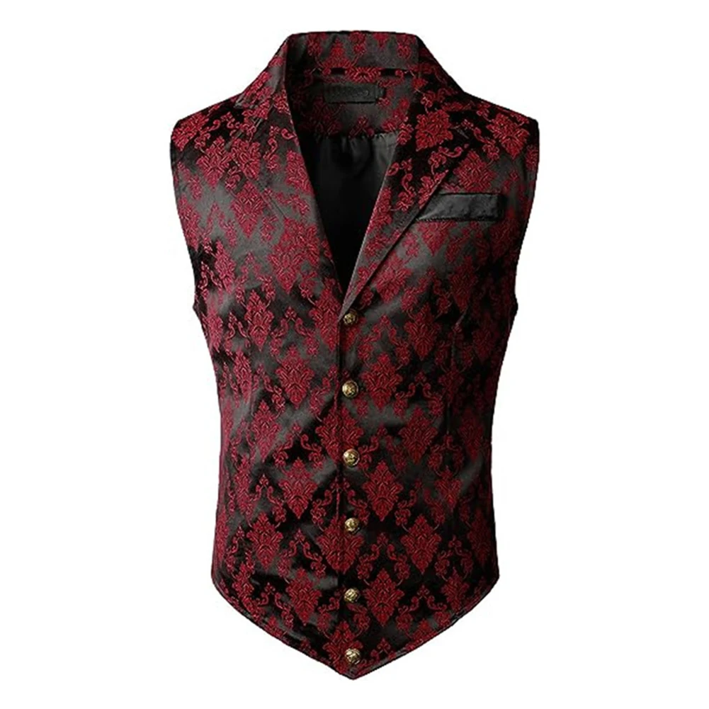 Slim Fit Mens Retro Suit Waistcoat Gothic Steampunk Victorian Vest for Formal Occasions Single Breasted Button Design
Slim Fit Mens Retro Suit Waistcoat Gothic Steampunk Victorian Vest for Formal Occasions Single Breasted Button Design