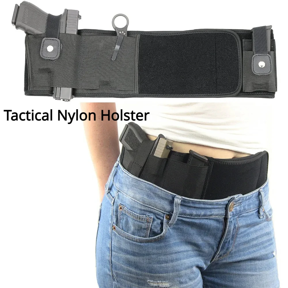 

Military Portable Pistol Holster Hidden Elastic Wide Belt Outdoor Glock 17 19 Sig Sauer 92 PX4 Beretta Tactical Nylon Holster