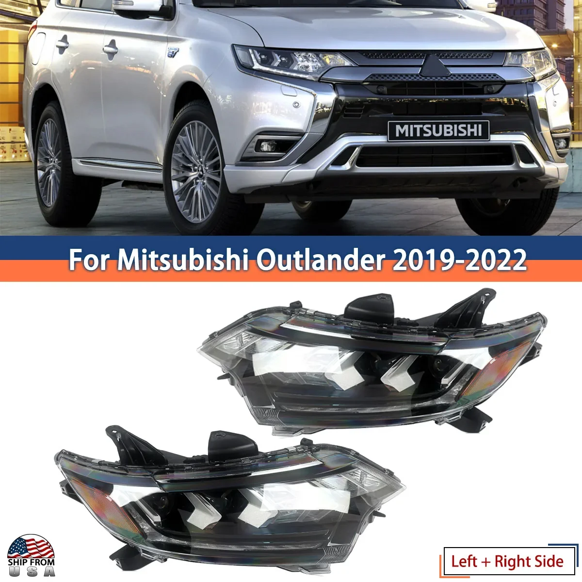 

For 2019-2022 Mitsubishi Outlander LED Lamp Headlights Assembly Left and Right