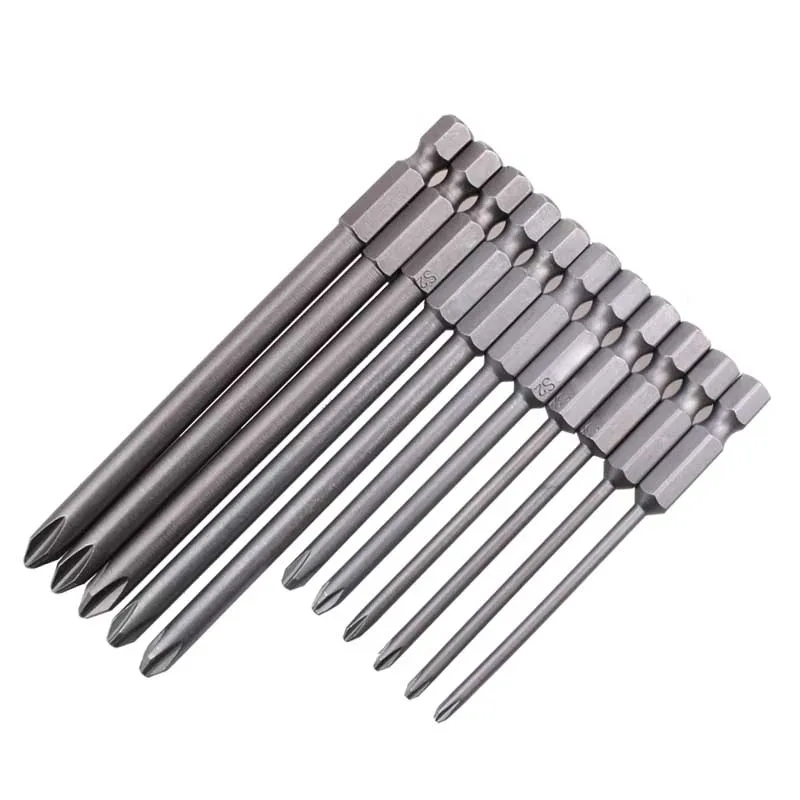 

10pcs 75mm 100mm 1/4 hex Shank Phillips screwdriver bit S2 alloy steel with magnetic Cross screwdriver bit PH00 PH0 PH1 PH2