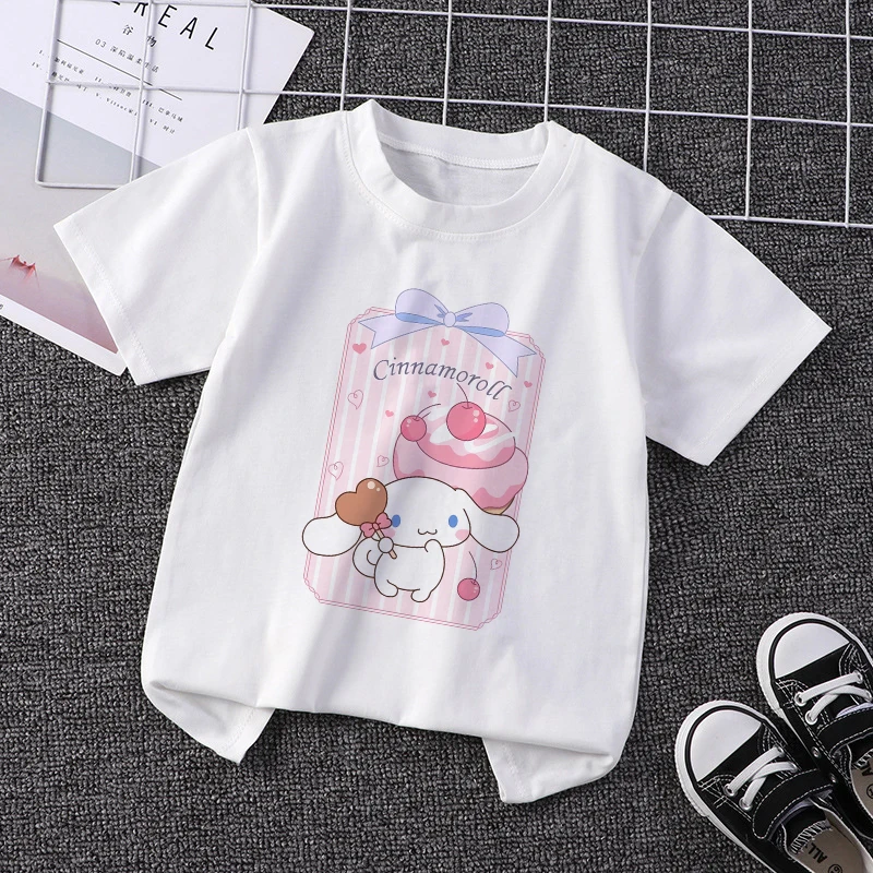 Sanrio Cinnamoroll Clothing for Girls Children T-shirt Kawaii T Shirt Hello Kitty Cartoons Casual Clothes Anime Tee Kid Boy Tops
Sanrio Cinnamoroll Clothing for Girls Children T-shirt Kawaii T Shirt Hello Kitty Cartoons Casual Clothes Anime Tee Kid Boy Tops