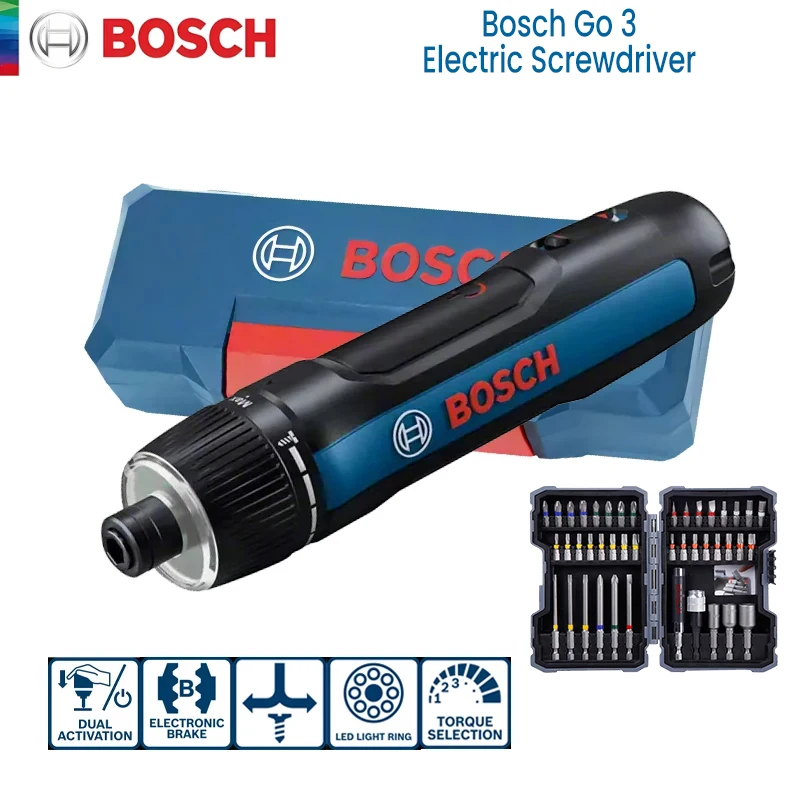 

Bosch Professional GO 3 Eectric Screwdriver 3.6V 2Ah Rechargeable Screw Driver Cordless Drill Impact Driver Home DIY Power Tools