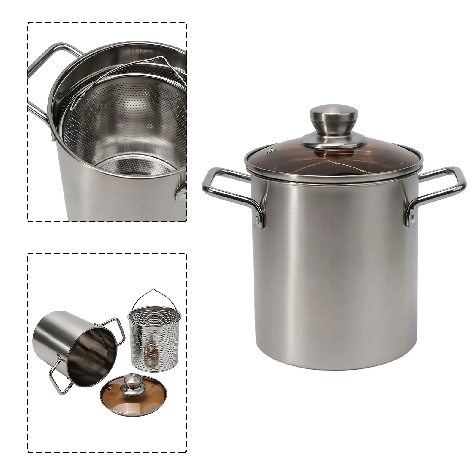 Basket Handles Package Favorite Chips Small Pot Fryer Basket Stainless Steel Sturdy Frying Pot Tempura Cookware
Basket Handles Package Favorite Chips Small Pot Fryer Basket Stainless Steel Sturdy Frying Pot Tempura Cookware